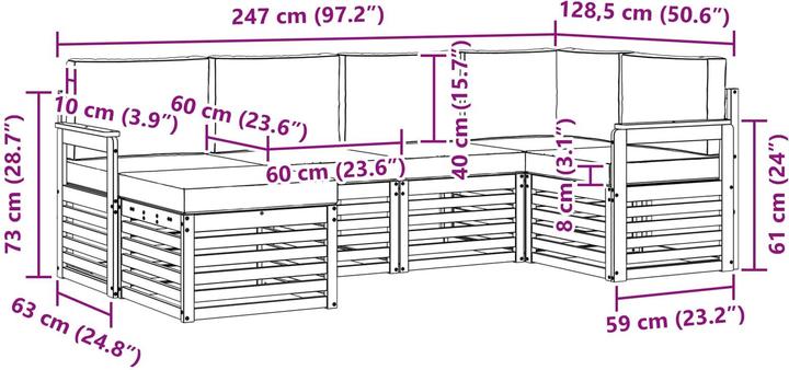 Produktbild vidaXL Outdoor-Sofa