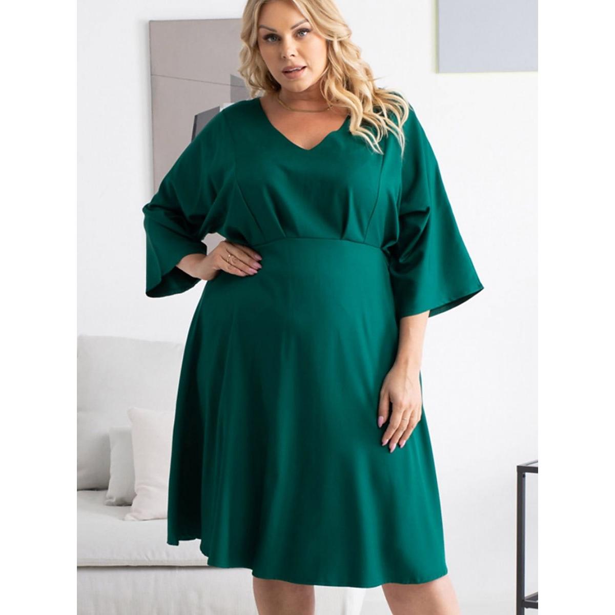 Karko, Damen, Kleider, Plus-Size Kleider, Grün, (40)