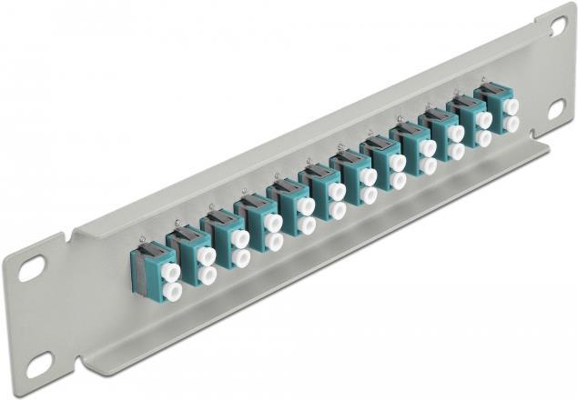 Actual product image Delock 10? FO Patchpanel 12 Port LC Duplex aqua 1 U gray