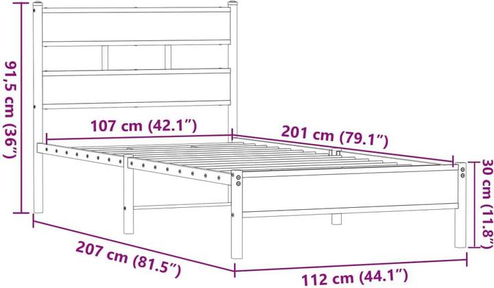Image du produit vidaXL Bettgestell (107 x 200 cm)