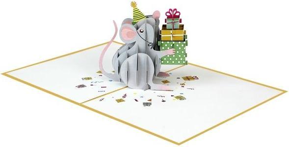 Produktbild MU Classic 3D Pop-Up Geburtstags Glückwunschkarte - Maus (1 Stk.)