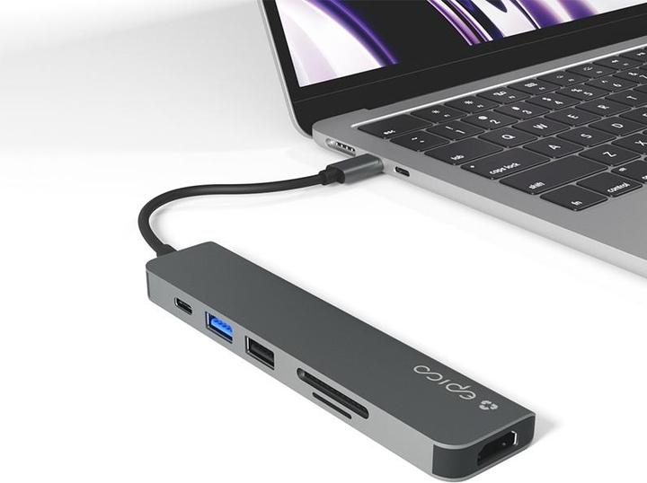 Produktbild Epico Resolve Aluminium Hub 6in1 8K grey (USB-C, 6 Ports)