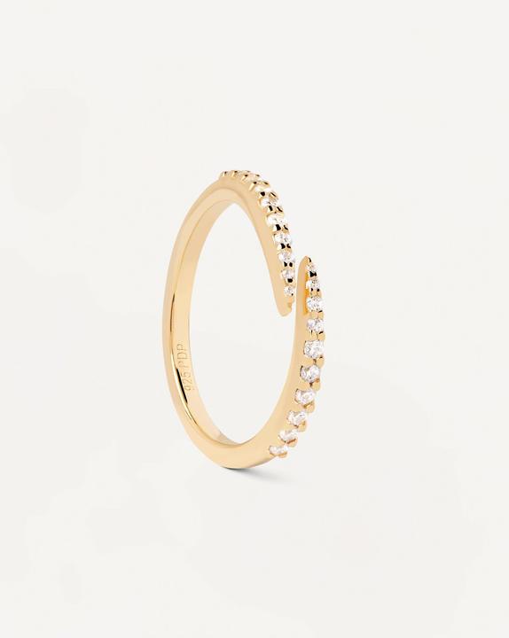 Image du produit Pd Paola PDPAOLA - PozlacenÃ½ otevÅ™enÃ½ prsten s ÄirÃ½mi zirkony EMBRACE Gold AN01-805 - Circuit : 52 mm (52, Argent 925)