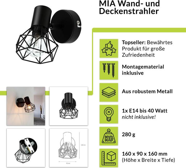 Produktbild Licht-Erlebnisse Spot Strahler Mia (E14)