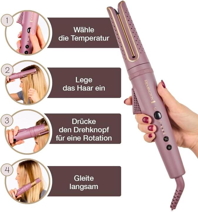 Actual product image Remington Ionic rotating curling iron with ceramic coating, digital temperature control, automatic shut-off
