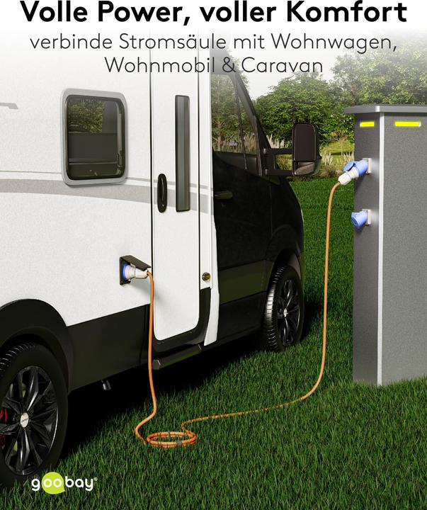 Productafbeelding Goobay CEE-Verlängerung, CEE-Stecker auf CEE-Kupplung, 25 m (25 m, CEE)