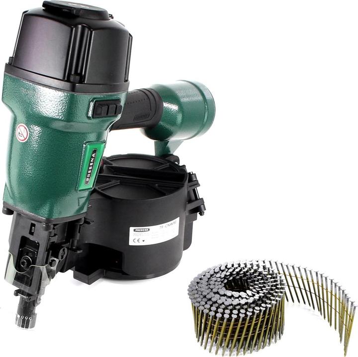 Actual product image Prebena 7F-CNW90-S01 Cloueuse pneumatique et Agrafeuse pour clous à tôle, type CNW de 45 à 90 mm +