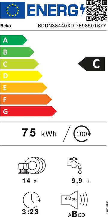 Energie-Label Beko BDDN38440XD