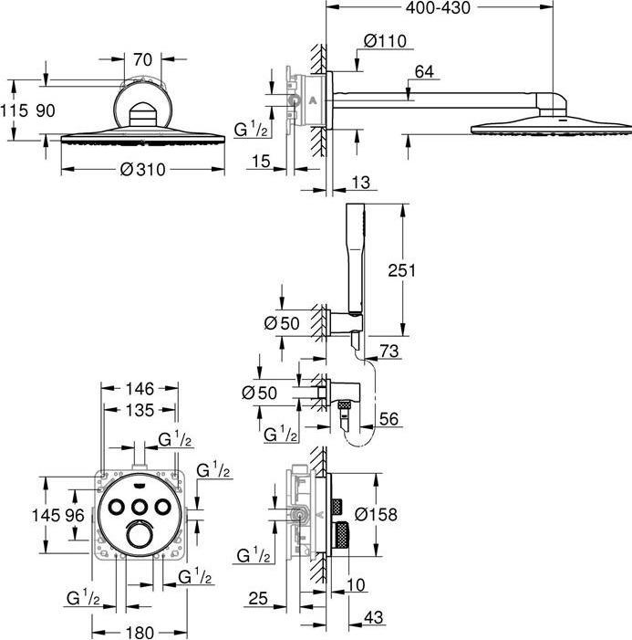 Image du produit Grohe UP-Duschsystem SmartControl m 3 ASV chr