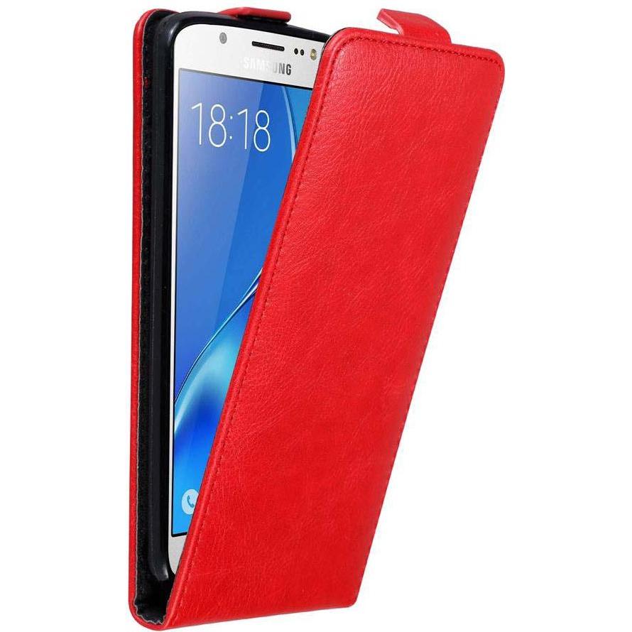 Cadorabo Flip wie Invisible Cover (Samsung Galaxy J5 (2016)), Smartphone Hülle, Rot