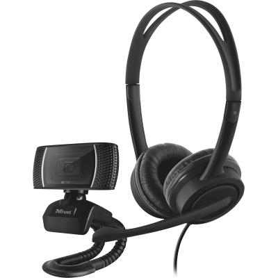 Thumbnail - Trust Doba - 1280 x 720 Pixel - 720p - Auto - USB - Schwarz - Clip / Ständer (Kabelgebunden, USB-A), Office Headset, Sch...