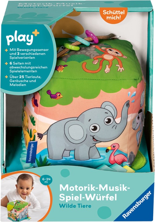 Actual product image Ravensburger Motor skills music game cube: Wild animals