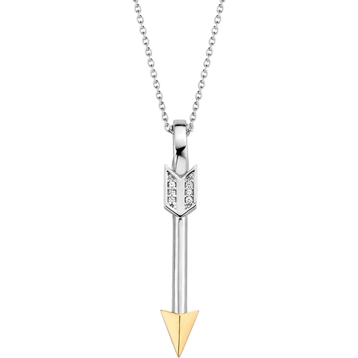 Ti Sento Milano, Halsschmuck, Kette mit Anhänger Zirkonia bicolor 6789ZY, (Rhodiniertem 925 Sterling Silber, 45 cm)
