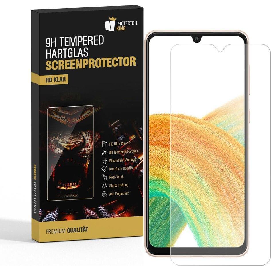 Protectorking 2x echtes Tempered 9H Panzerhartglas 3D KLAR (2 Stück, Samsung Galaxy A33), Smartphone Schutzfolie