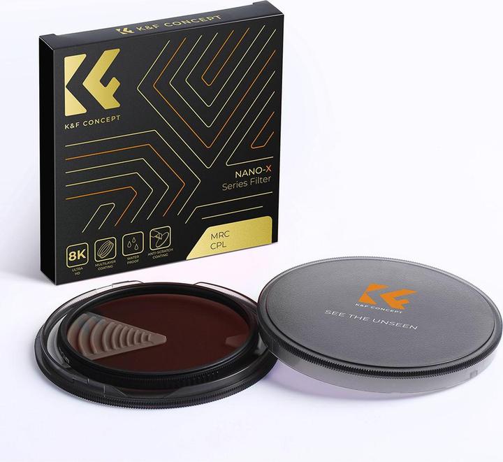 Produktbild K&F Concept 49MM CPL Filter Super Slim Circular Polarizing Filter with 28 Layer Green Coated, HD, Waterproof, An (49 mm, Polarisationsfilter)