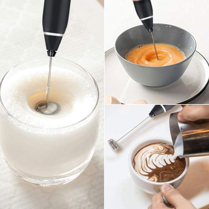 Produktbild Esmée USB Milchaufschäumer Set 3-fach Handmixer wiederaufladbar für Kaffee/ Milch/ Ei Schwarz