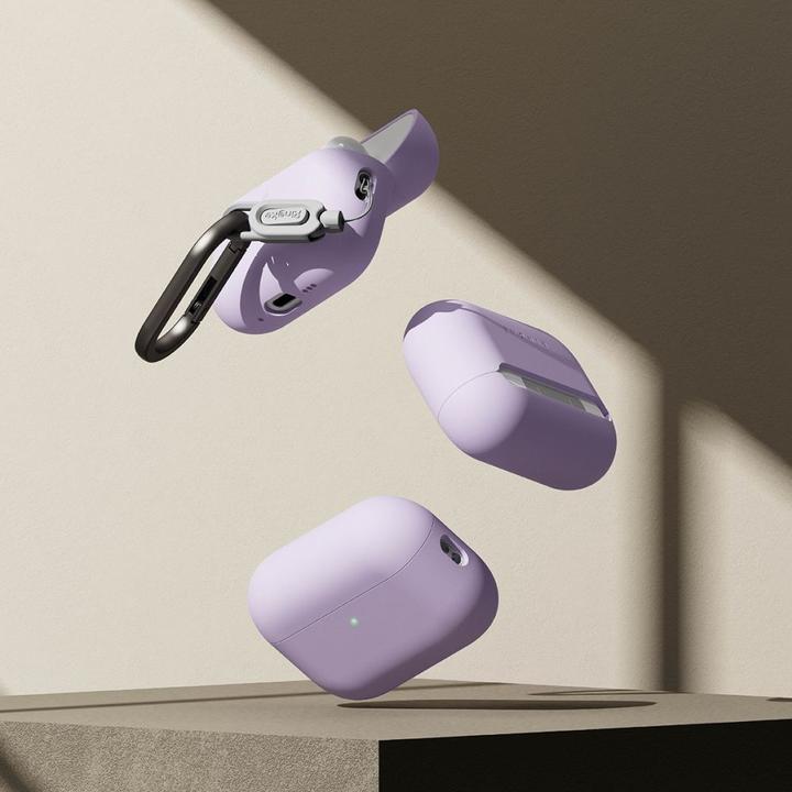 Actual product image Ringke - Silicone - Apple AirPods Pro 3 - Light Purple (Charging case cover)