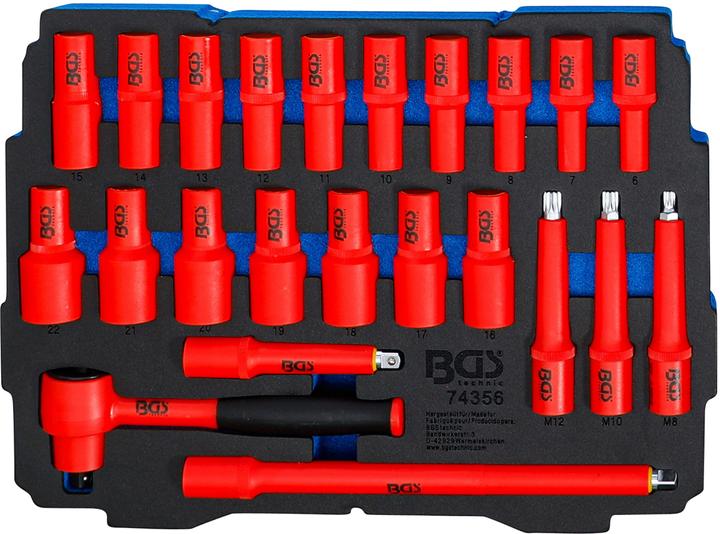 BGS Foam insert for Art. BOXSYS1 & 2: VDE tool set | 23 pcs.