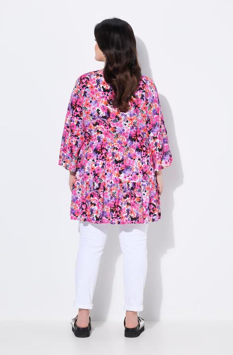 Image du produit Angel of Style Blouse-tunique avec col à patte de boutonnage, manches 3/4 et volants (50)