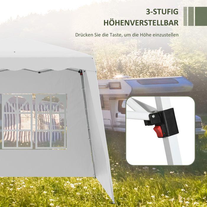 Produktbild Swisshandel24 Faltpavillon wasserdicht, 2,4x2,4m, UV 50+, höhenverstellbar, mit Abspannseilen, Erdnägeln, Seitenwa (240 cm, 240 cm)