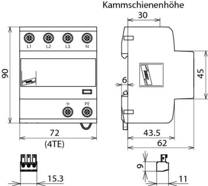 Produktbild Dehn SOEHNE anwendungsoptimierter Kombiableiter DSH TNS 255 FM shield