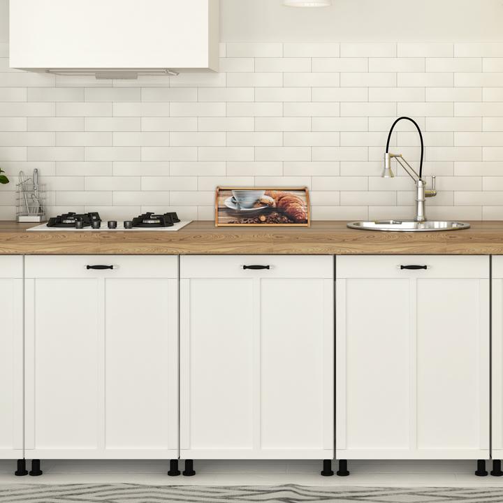 Actual product image Relaxdays Bamboo Bread Box, Roll Top with Design