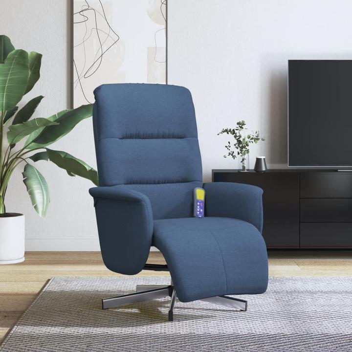 Produktbild VidaXL Massagesessel mit Fussteil Blau Stoff,Farbe: Blau,Material