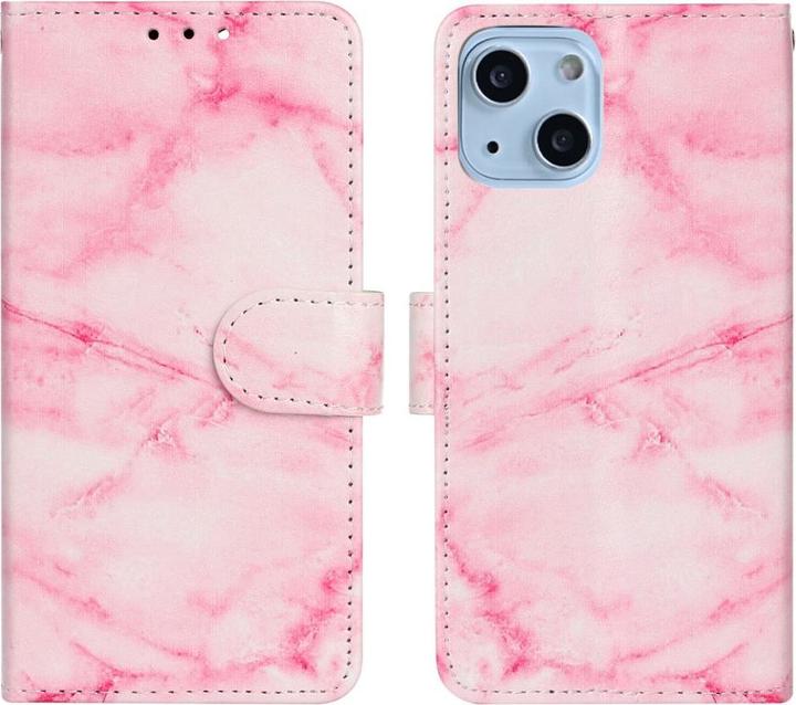 Produktbild Ueli Express iPhone 13 Mini Buch Etui Tasche mit Kartenfach Marmor Rose Pink (Apple iPhone 13 mini)