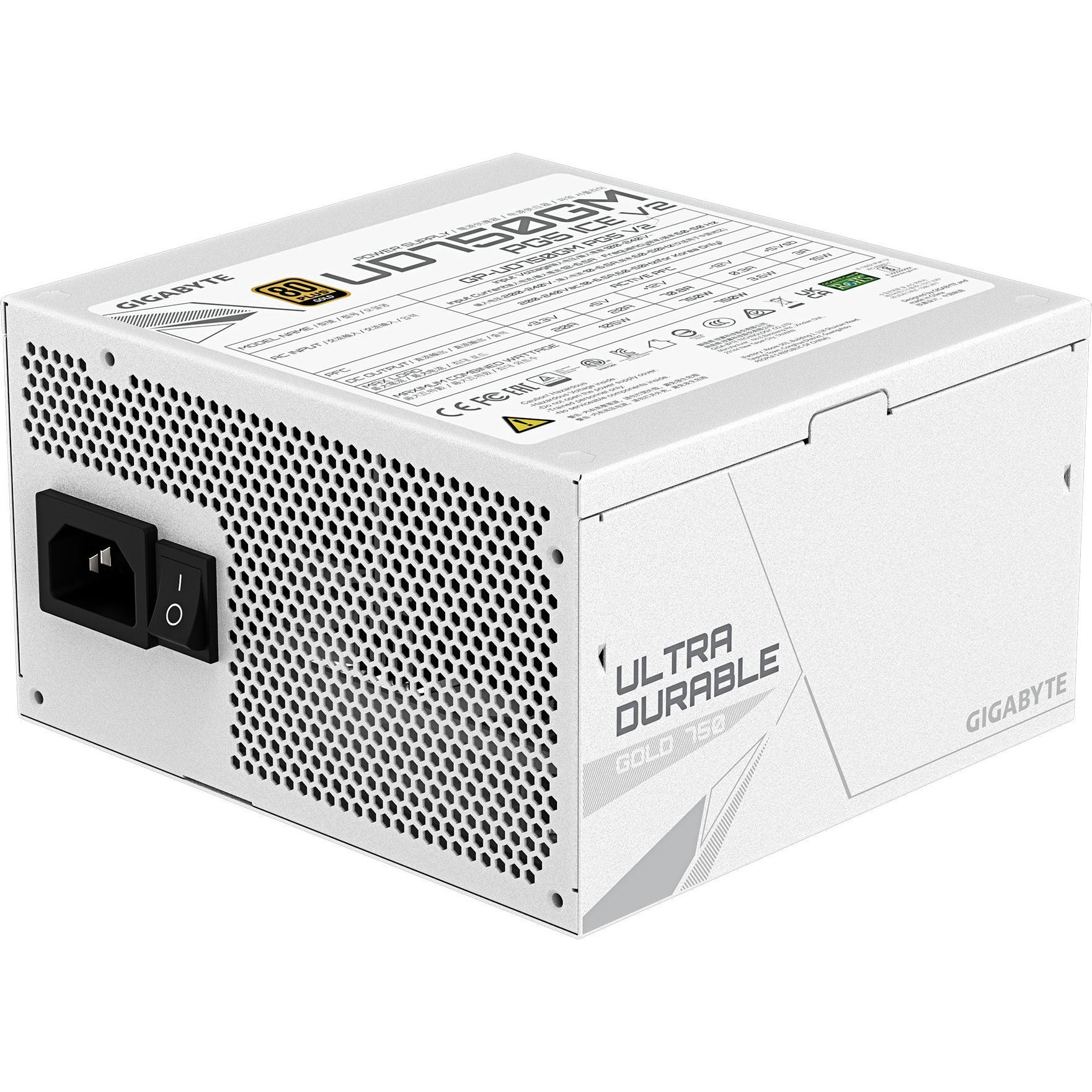 Gigabyte 750W GOLD F/M UD750GM PG5 ICE (750 W), PC Netzteil, Weiss
