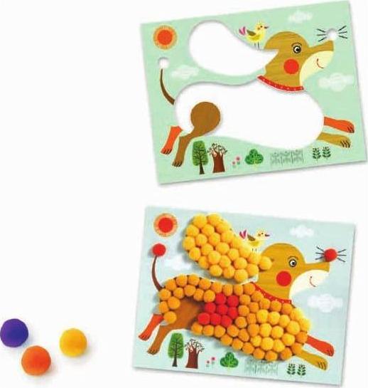 Produktbild Djeco Pompom Collagen Hunde