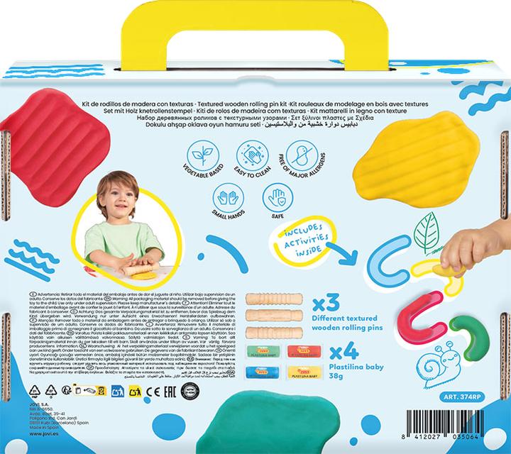 Actual product image Jovi Plastilina Baby My First Case with 4 bars modeling clay and 3 different wooden rolling pins