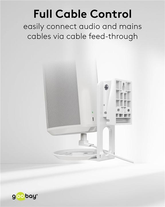 Productafbeelding Goobay Modern Era 1 Flex muurbevestiging voor luidsprekers, wit (Wandmontage, Draaibaar, Kantelbaar)