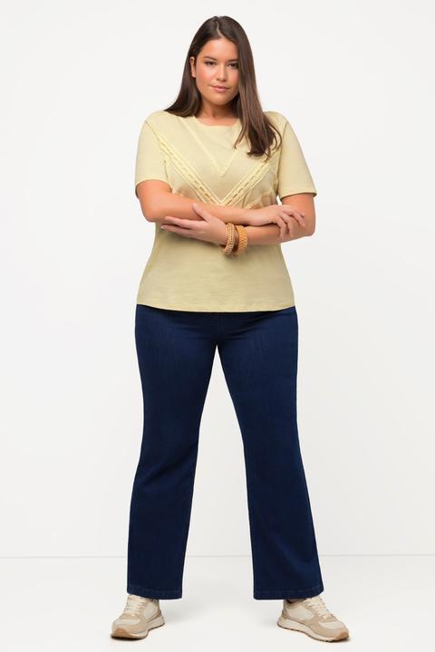 Actual product image Ulla Popken Eco Cotton Tee with Embroidered Trim (50, 52)