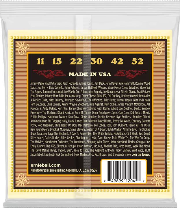 Actual product image P&H Bows ERNIE BALL String Set, Acoustic, Earthwood Bronze, Silk Steel, Soft (6 x, Guitar, 0.01")