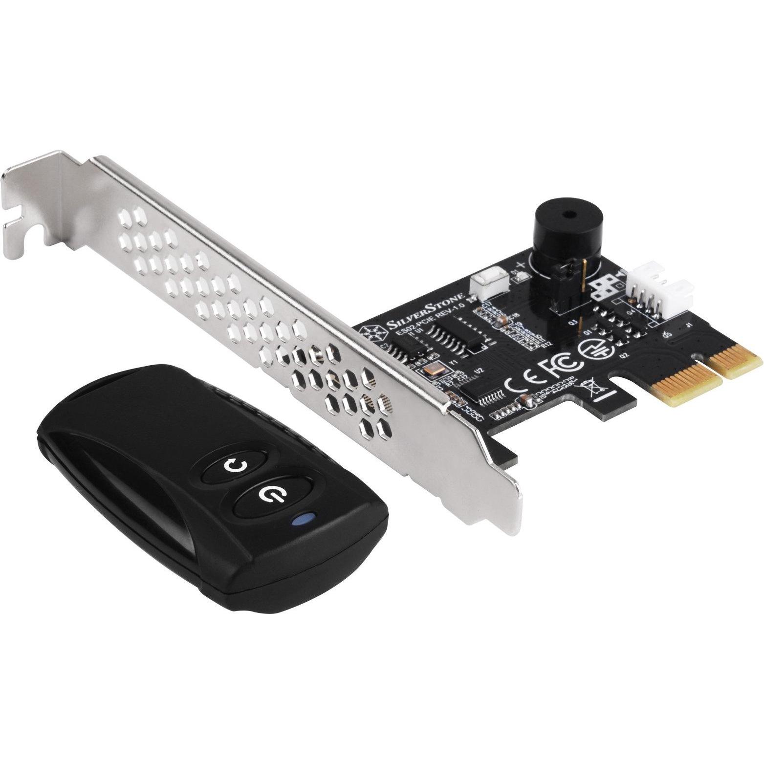 Thumbnail - Silverstone ES02-PCIe (Gerätespezifische Fernbedienung, Radio Frequency (RF)), Fernbedienung, Schwarz