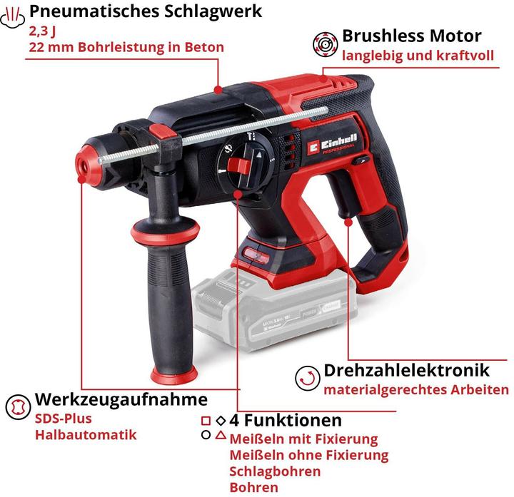 Image du produit Einhell TP-HD 18/22 D Li BL (Marteau perforateur)