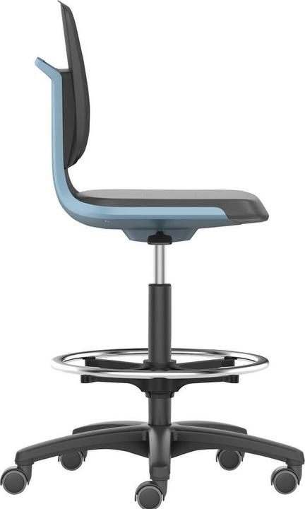 Image du produit Magni Chaise Labsit 4 bleu cuir cst. avec roulettes 4016849592176