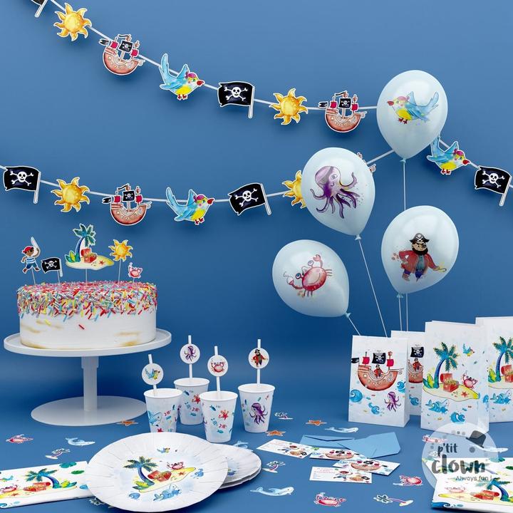 Produktbild P'tit Clown Piraten Servietten Schatzsuche (20 x, 33 x 33 cm)