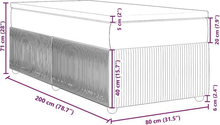 Produktbild vidaXL Boxspringbett (80 x 200 cm)