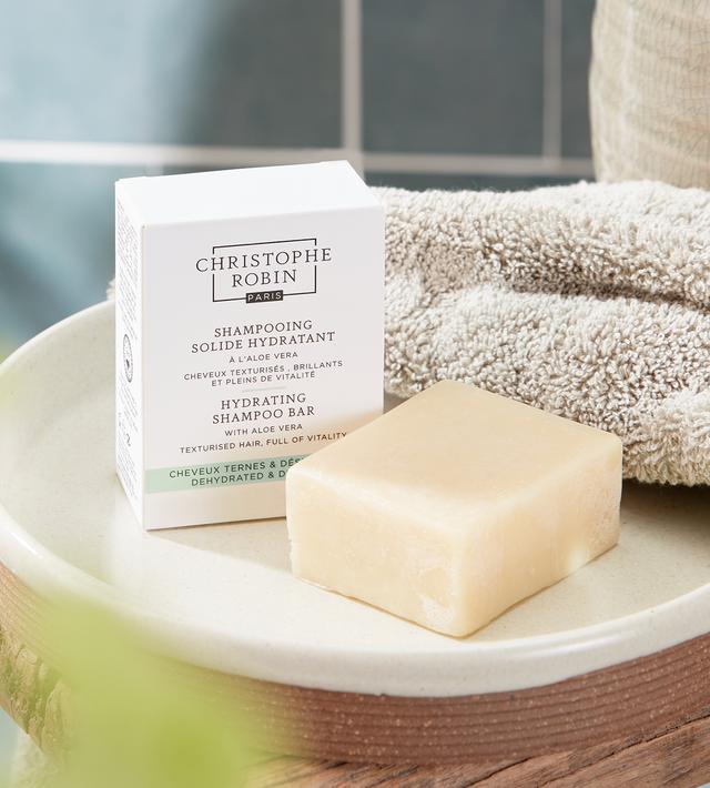 Produktbild Christophe Robin Hydrating Shampoo Bar with Aloe Vera (100 ml, Festes Shampoo)
