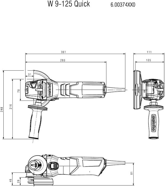 Produktbild Metabo Winkelschleifer W 9-125 Quick Karton (125 mm)