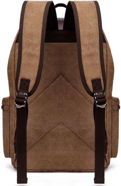 Actual product image Only-Bags.Store Casual Travel Backpack In Leather And Canvas, Canvas Retro Men's Backpack Large Capacity 20-35L