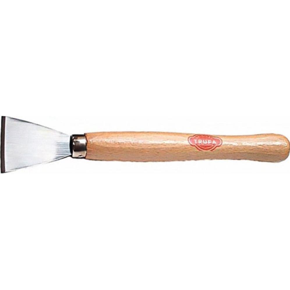 Trufa, Kelle + Spachtel, Entrostungsspachtel Breite 50 mm fein poliert Holz rund (5 cm)