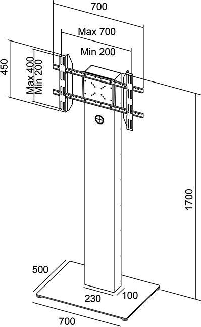 Immagine prodotto Multibrackets Supporto monitor fisso 55", indipendente, acciaio