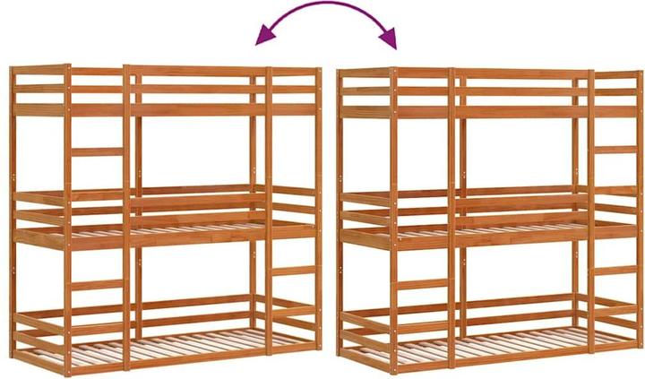 Immagine prodotto vidaXL Letto a castello triplo (90 x 190 cm)