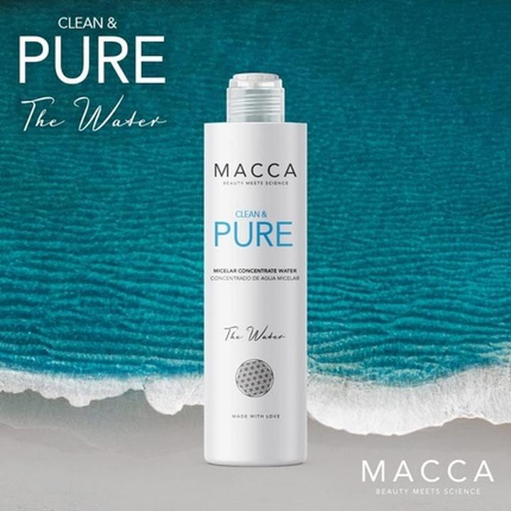 Image du produit Macca Cosmetics Clean & Pure - Micellar Concentrate Water - Gel nettoyant micellaire pour une peau douce (Lingettes nettoyantes pour le visage, 200 ml)