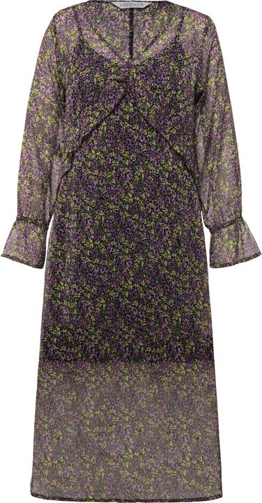 Immagine prodotto Studio Untold Maxikleid, A-Line, Chiffon, Minimal Blumen, V-Ausschnitt, Langarm (50, 52)