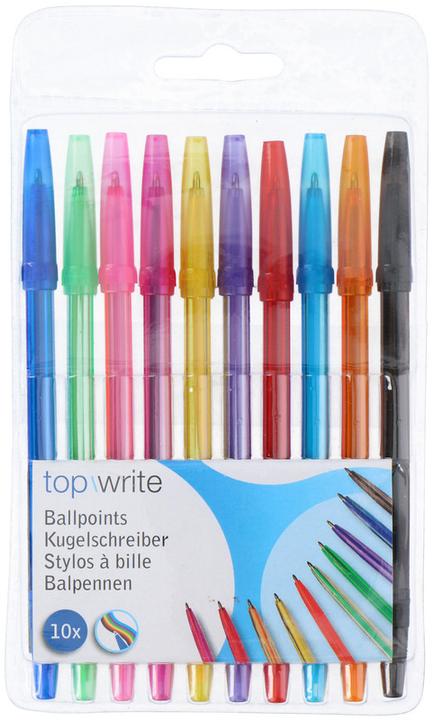 Actual product image Topwrite Ball pen - Set of 10pcs. (Colored, 10 x)