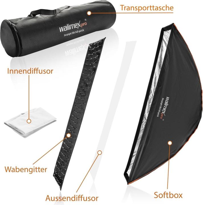 Immagine prodotto Walimex pro pro Studio Line Striplight QA 30x140cm (Soft box)
