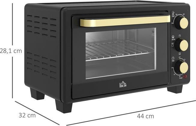 Swisshandel24 Minibackofen 16 L 1400W Mini Backofen 100-230℃ 60 Min. Timer Schwarz